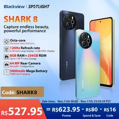Blackview SHARK 8 Smartphone, Celular, Celular, 6,78  128gb