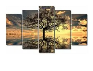 [R$19 com ame] Quadros Decorativos Arvore da Vida para Sala 5 peças R$38