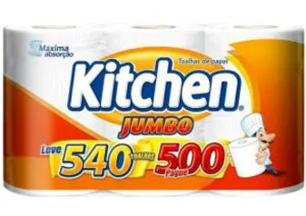 [R$ 10,46 Magalupay] Papel Toalha Dupla Kitchen Jumbo - 3 unidades | R$13