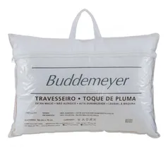 Travesseiro 50x70cm Buddemeyer Toque de Pluma Algodão Branco