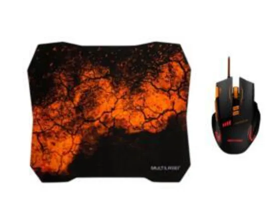Mouse Gamer Multilaser MO256 com Mouse Pad QuickFire | R$80