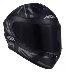 Capacete Asx Draken Uk Preto Cinza Fosco + Viseira Fumê