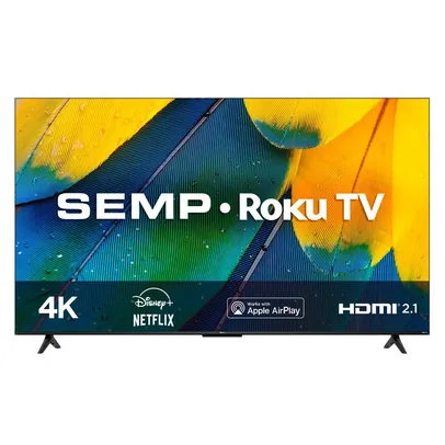 Smart TV LED 50 Semp Roku Ultra HD 4 HDMI 1 USB Preta Bivolt