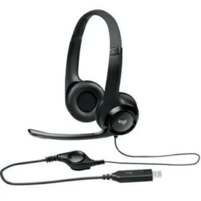 Headset Logitech H390 USB 2.0 em Couro com Controle de Volume - R$103