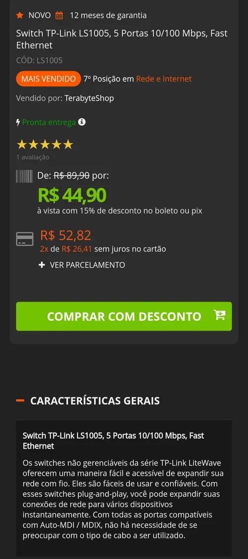 Imagem na descrição da promoção