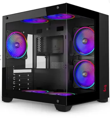 Gabinete Gamer DT3 Hyper View, Lateral e Frontal de Vidro, Preto, 13950-8