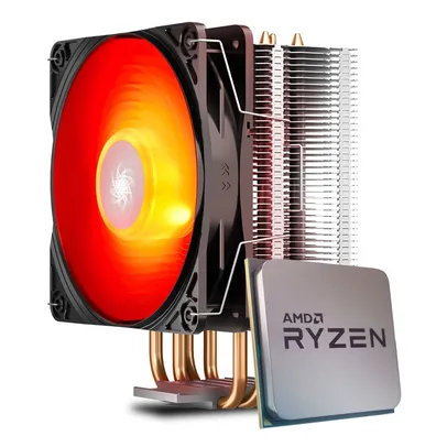 Processador AMD Ryzen 5 5600X 4.6GHz + Cooler DeepCool Gammaxx 400 V2 Red | R$ 1980