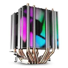 COOLER PARA PROCESSADOR AIGO DARKFLASH L6 RGB 90MM 6 heat pipes 2 torres | R$140