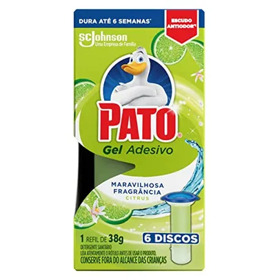[Rec] Desodorizador Sanitário Pato Gel Adesivo Citrus Refil 6 Discos