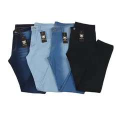 Kit Com 4 calças jeans masculina Elastano Lançamento