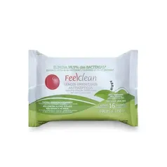 Lenços Umedecidos Antissépticos Feelclean Aloe Vera 16 Unidades