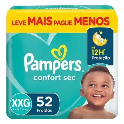 Fralda Descartável Pampers XXG Confort Sec 52 Unidades Leve Mais Pague Menos