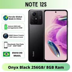 (Brasil) Xiaomi Redmi Note 12S 256GB Onyx Black 8GB Ram Versão Global