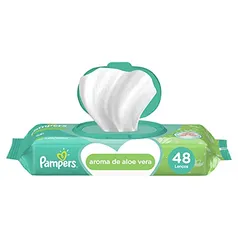 Lenços Umedecidos Pampers Aroma de Aloe Vera 48 Unidades, Pampers