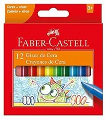 [PRIME] Giz de Cera, Faber-Castell - 12 Cores | R$2