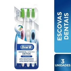 Escova Dental Oral-B Ultrafino Detox - 3 unidades | R$16