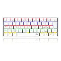 Teclado Mecânico Gamer Redragon Fizz, Rainbow, Switch Brown, Branco - K617-R-W (PT-BROWN)