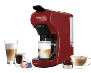 [AME R$ 341] Cafeteira Expresso Philco Multicápsula 3 em 1 PCF19VP - Vermelha 127V