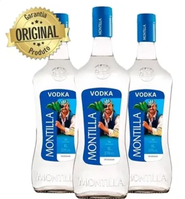 Kit Vodka Montilla 1 Litro - 3 garrafas