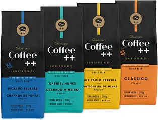 Kit Coffee Mais Grãos Clássico e Fazendas 1kg (250g x 4)