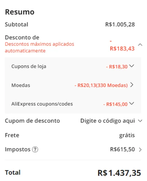 Imagem na descrição da promoção