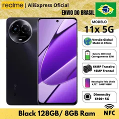 [DO BRASIL] Realme 11x 5G Midnight Black 128GB ROM 8GB RAM