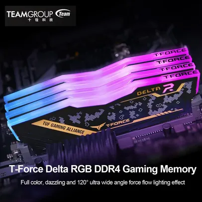 ( MOEDAS) Memória Ram TEAMGROUP T-Force Delta RGB DDR4 8GB 8GB 3200MHz 3600MHz Desktop Módulo de 