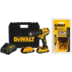 [CC AME R$790 cb] Furadeira Parafusadeira de Impacto Industrial DeWalt + Jogo de Bits DeWalt, 16 peças