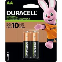 [PRIME] Pilha Recarregável Duracell AA 2.500mAh | R$36