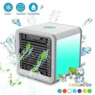 Mini Ar Condicionado Ventilador Portátil USB + Umidificador Redondo Usb Preto por R$ 15