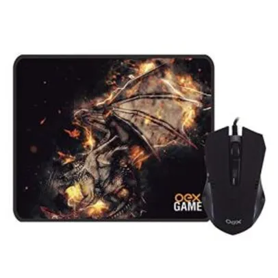 [Prime] Combo Gamer Arena - Mouse Gamer 2.400 DPI + Mousepad 290X230 MM - OEX | R$66