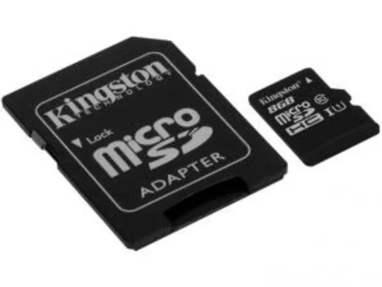 Cartão de Memória 8GB Micro SDHC com Adaptador - Kingston SDC10