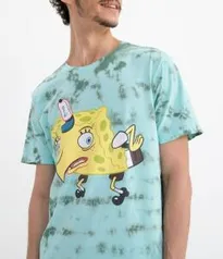 CAMISETA ESTAMPA BOB ESPONJA TIE DYE VERDE | R$30