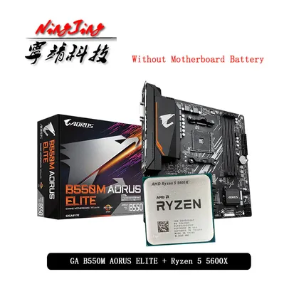 Processador AMD Ryzen 5 5600X+ B550m Aorus Elite