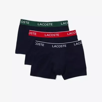 Pack Lacoste de 3 boxers casuais com cós contrastante Masculino