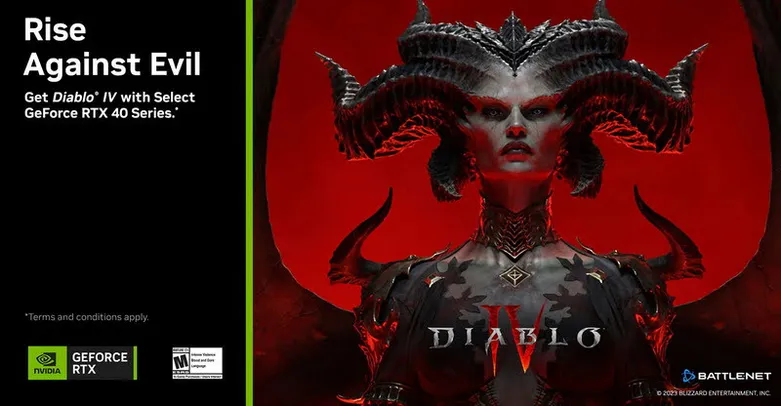 Compre uma placa de vídeo GeForce RTX Série 40 e ganhe DIABLO 4