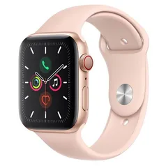 Apple Watch Series 5 GPS+Cellular, 44 mm, Dourado, Pulseira Areia Rosa | R$3.899