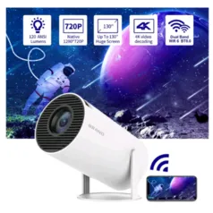 Goojodoq Wifi Mini Projetor Android Dual Wifi6 120 Ansi Allwinner H713 Bt 1080P 1280 * 720P 