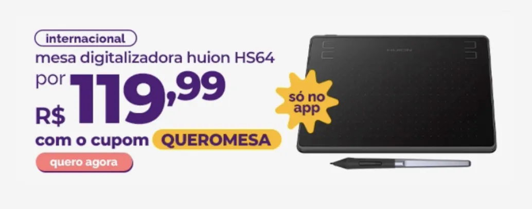 Mesa Digitalizadora Huion HS64 | R$ 140