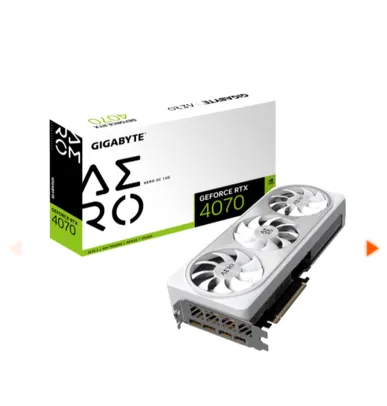 Placa de Vídeo Gigabyte NVIDIA GeForce RTX 4070 Aero OC White, 12GB, GDDR6X, DLSS, Ray Tracing, GV-