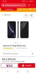 Iphone XR 64GB (20% volta AME) | R$3.899