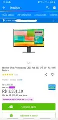 [Clube da Lu] Monitor Dell Professional 27" P2719H Full HD IPS