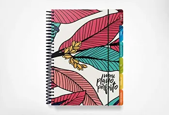 Planner Meu Plano Perfeito, Espiral Duplo, Folhas Coloridas