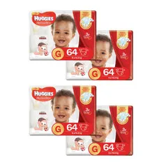 Kit de Fraldas Huggies Hiper Supreme Care G - 256 Unidades por R$ 168