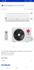 Ar condicionado split LG dual inverter Voice 9000 btus