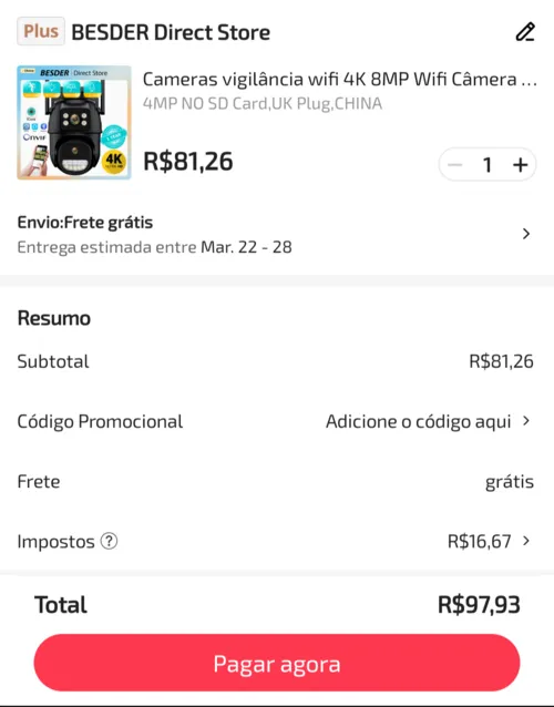 Imagem na descrição da promoção