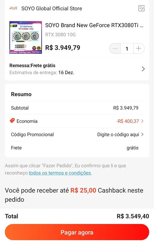 Imagem na descrição da promoção