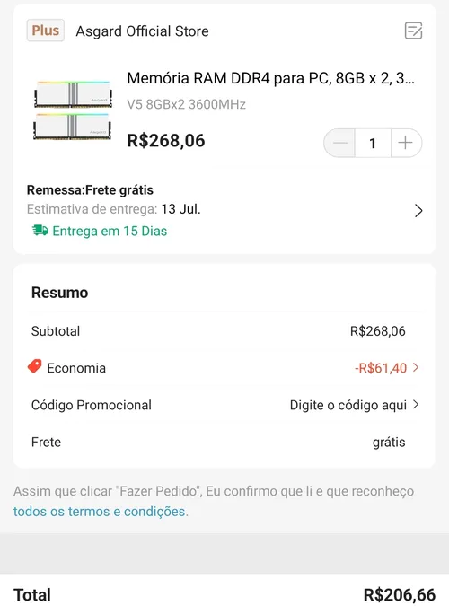 Imagem na descrição da promoção