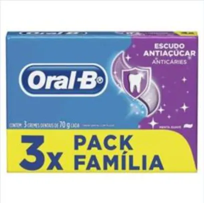 Creme Dental Oral-B Escudo Anti Açúcar Tradicional - Leve 3 Pague 2 (70g) | R$8