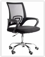 [APP] Cadeira de Escritório Secretária Base Cromada com Rodinha Fortt Roma Preta - CSF06-P